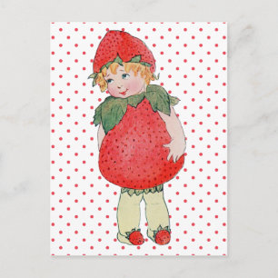 Cute  aardbery Girl Briefkaart