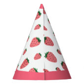 Cute aardbery Girl First Birthday Pink Party Feesthoedjes (Achterkant)
