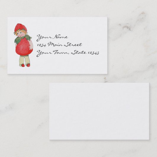 Cute  aardbery Girl Visitekaartje (Voorkant / Achterkant)