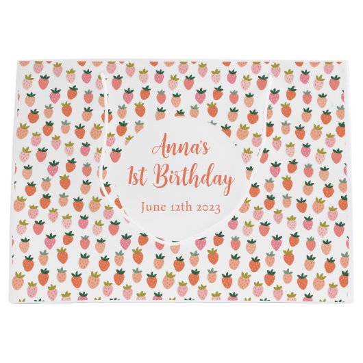 Cute aardbery groot cadeauzakje (Voorkant)