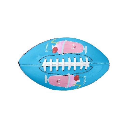 Cute aardbery ice crème sundae cartoon american football (Voorkant)