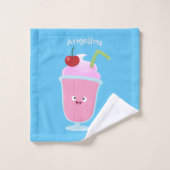 Cute aardbery ice crème sundae cartoon bad handdoek (Wasdoekje)