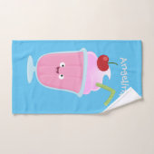Cute aardbery ice crème sundae cartoon bad handdoek (Handdoek)