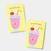 Cute aardbery ice crème sundae cartoon badge (Voor- en achterkant)