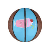 Cute aardbery ice crème sundae cartoon basketbal (Verticaal)
