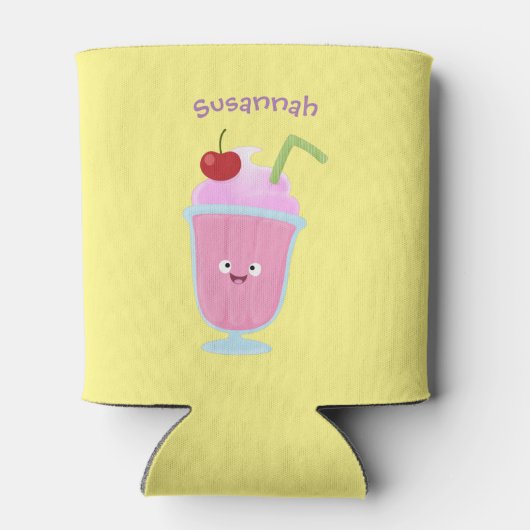 Cute aardbery ice crème sundae cartoon blikjeskoeler (Achterkant)