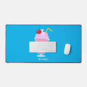 Cute aardbery ice crème sundae cartoon bureaumat (Keyboard & Muis)