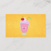 Cute aardbery ice crème sundae cartoon catering visitekaartje (Achterkant)