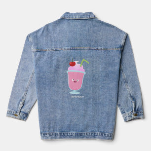 Cute aardbery ice crème sundae cartoon denim jacket