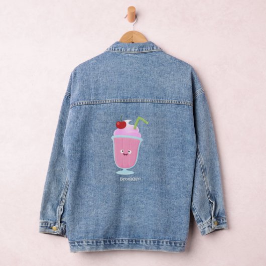 Cute aardbery ice crème sundae cartoon denim jacket (Hangar)