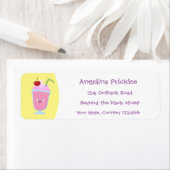 Cute aardbery ice crème sundae cartoon etiket (Insitu)