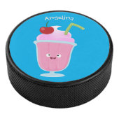 Cute aardbery ice crème sundae cartoon hockey puck (3/4)