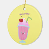 Cute aardbery ice crème sundae cartoon keramisch ornament (Links)