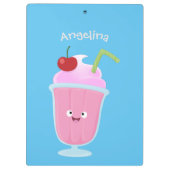 Cute aardbery ice crème sundae cartoon klembord (Achterkant)