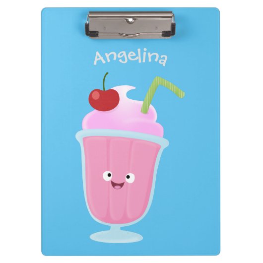 Cute aardbery ice crème sundae cartoon klembord (Voorkant)