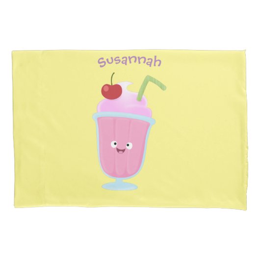 Cute aardbery ice crème sundae cartoon kussensloop (Voorkant)