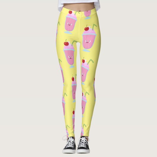 Cute aardbery ice crème sundae cartoon leggings (Voorkant)