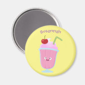Cute aardbery ice crème sundae cartoon magneet (Voorkant / Achterkant)