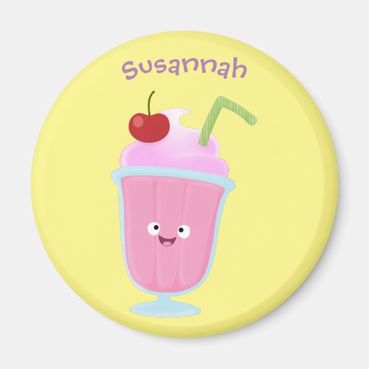 Cute aardbery ice crème sundae cartoon magneet (Voorkant)