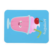 Cute aardbery ice crème sundae cartoon magneet (Horizontaal)