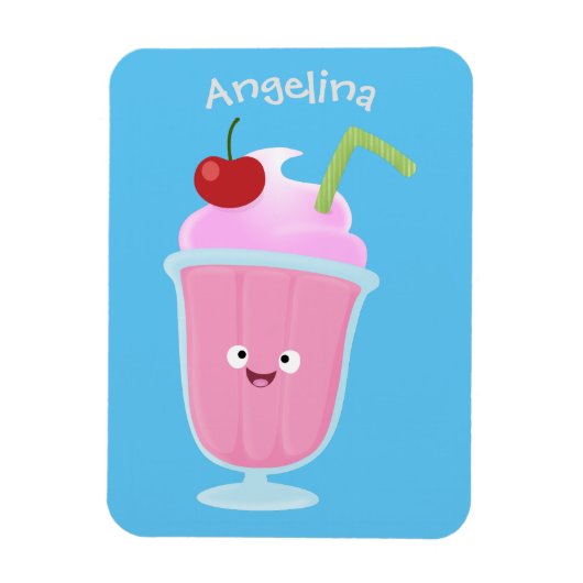 Cute aardbery ice crème sundae cartoon magneet (Verticaal)