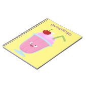 Cute aardbery ice crème sundae cartoon notitieboek (Linkerzijde)