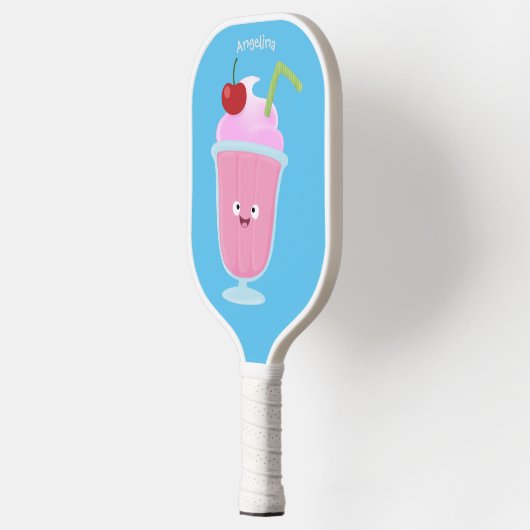 Cute aardbery ice crème sundae cartoon pickleball paddle (Links)
