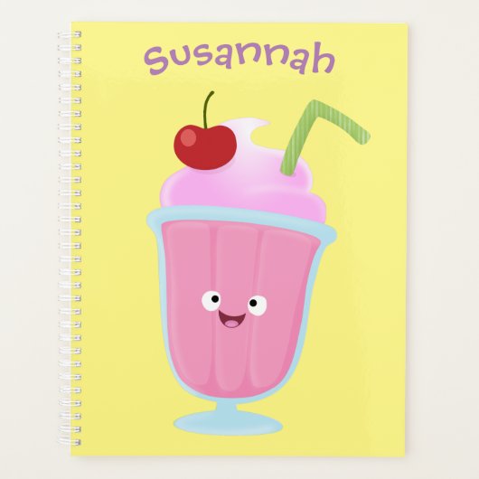 Cute aardbery ice crème sundae cartoon planner (Voorkant)