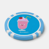 Cute aardbery ice crème sundae cartoon poker chips (Enkel)