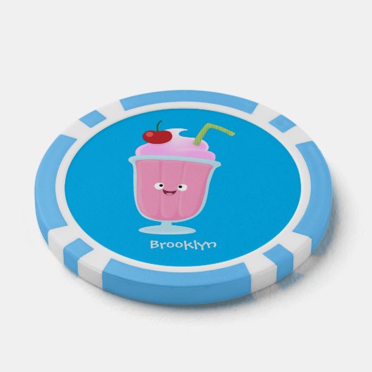 Cute aardbery ice crème sundae cartoon poker chips (Enkel)