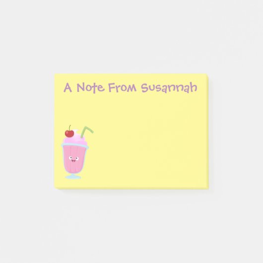 Cute aardbery ice crème sundae cartoon post-it® notes (Voorkant)