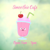 Cute aardbery ice crème sundae cartoon raamsticker (Vel 3)