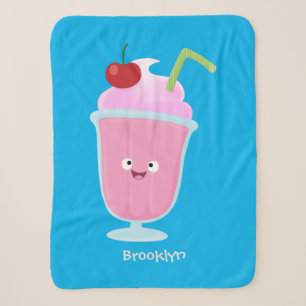 Cute aardbery ice crème sundae cartoon sherpa deken