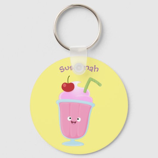 Cute aardbery ice crème sundae cartoon sleutelhanger (Voorkant)