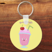 Cute aardbery ice crème sundae cartoon sleutelhanger (Voorkant)