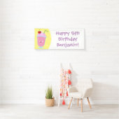 Cute aardbery ice crème sundae cartoon spandoek (Insitu)