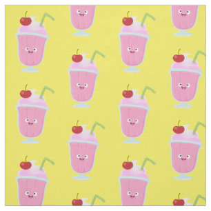 Cute aardbery ice crème sundae cartoon stof