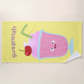 Cute aardbery ice crème sundae cartoon strandlaken (Voorkant)