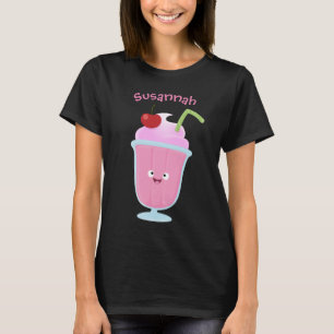 Cute aardbery ice crème sundae cartoon t-shirt