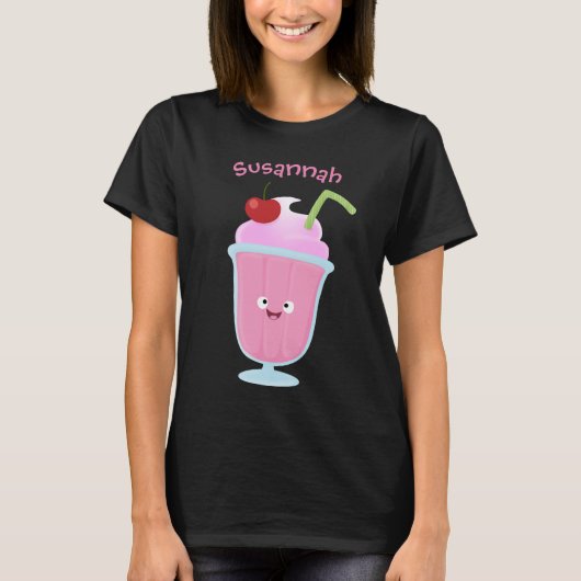 Cute aardbery ice crème sundae cartoon t-shirt (Voorkant)