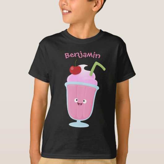 Cute aardbery ice crème sundae cartoon t-shirt (Voorkant)