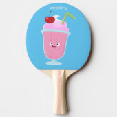Cute aardbery ice crème sundae cartoon tafeltennisbatje (Achterkant)