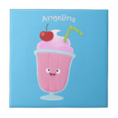 Cute aardbery ice crème sundae cartoon tegeltje (Voorkant)