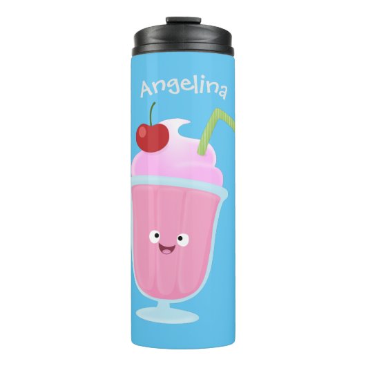 Cute aardbery ice crème sundae cartoon thermosbeker (Voorkant)