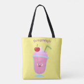 Cute aardbery ice crème sundae cartoon tote bag (Achterkant)