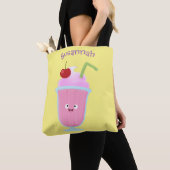 Cute aardbery ice crème sundae cartoon tote bag (Dichtbij)