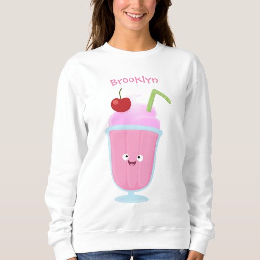 Cute aardbery ice crème sundae cartoon trui (Voorkant)