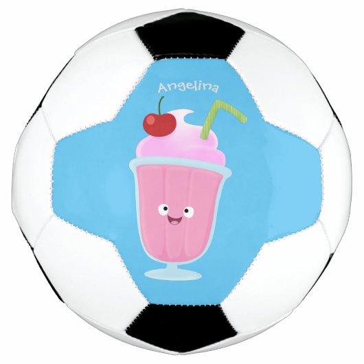 Cute aardbery ice crème sundae cartoon voetbal (Voorkant)