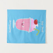 Cute aardbery ice crème sundae cartoon wandkleed (Voorkant (horizontaal))