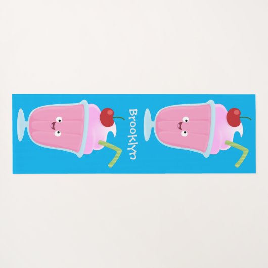 Cute aardbery ice crème sundae cartoon yogamat (Achterkant (horizontaal))
